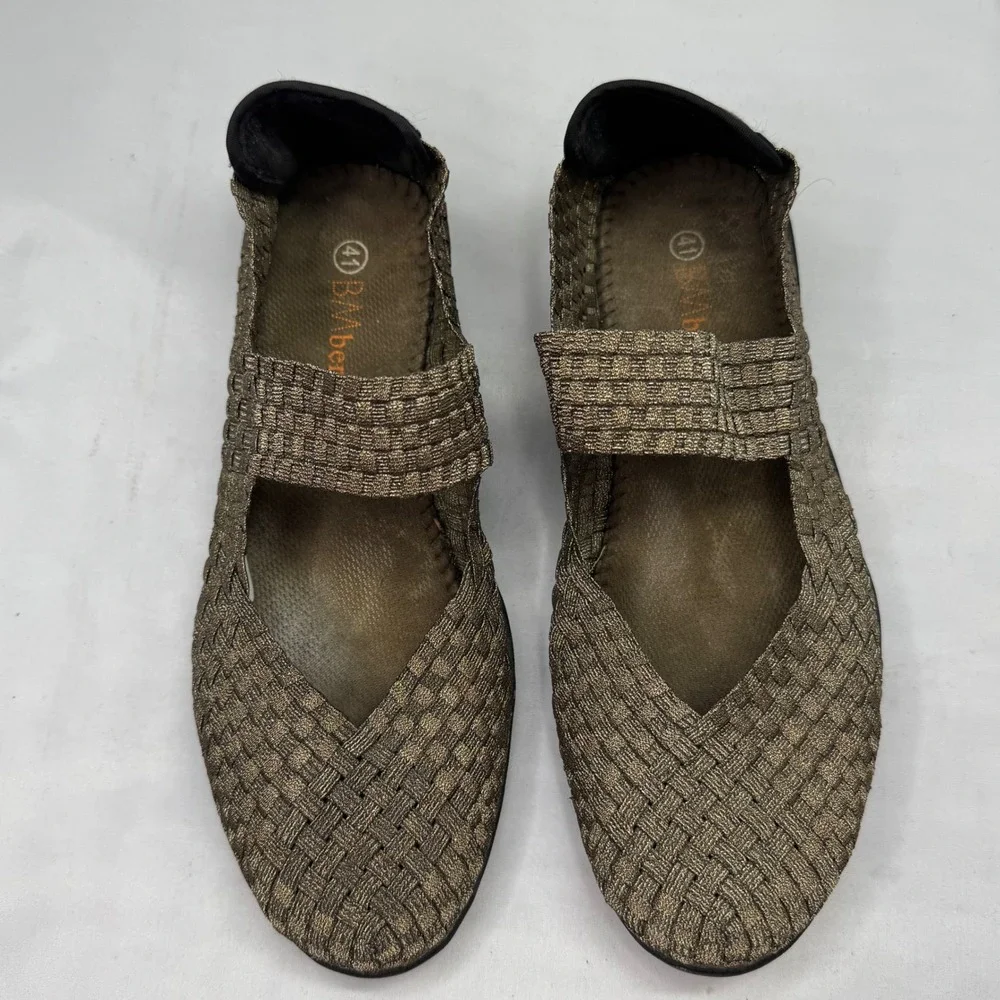 Bernie Mev Mary Jane Shoes Womens 41 Bronze US‎ 10 Woven casual earthy